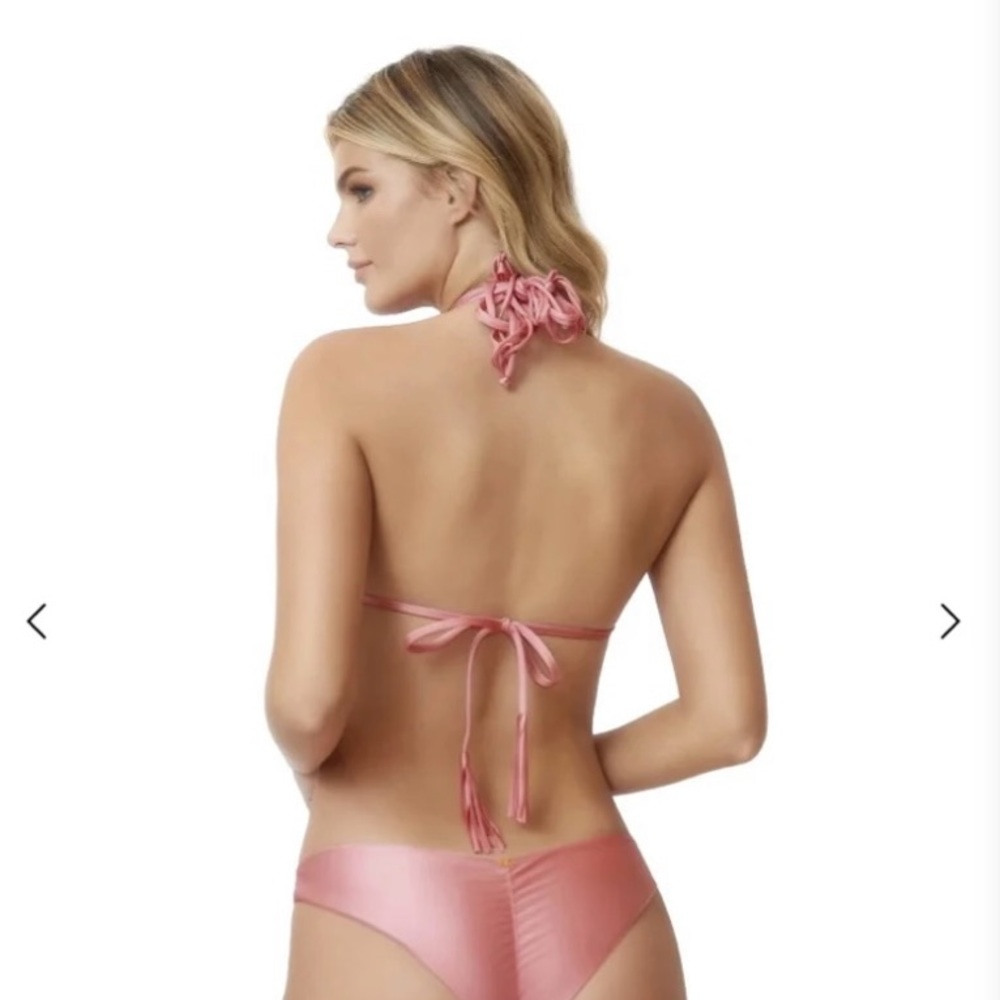 PilyQ PQ Swim Pink Pearl Mila Top M NWT - Picture 5 of 7